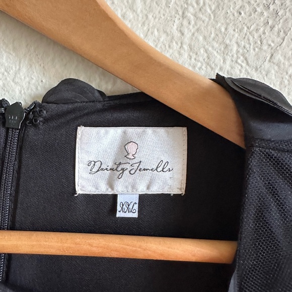 Dainty Jewells Black Polka Dot Applique Midi Dress - Picture 2 of 15